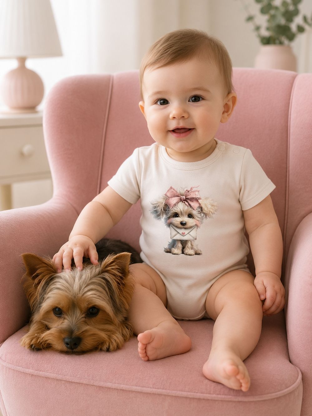 Bodi LITTLE PUPPY s kratkim rukavima