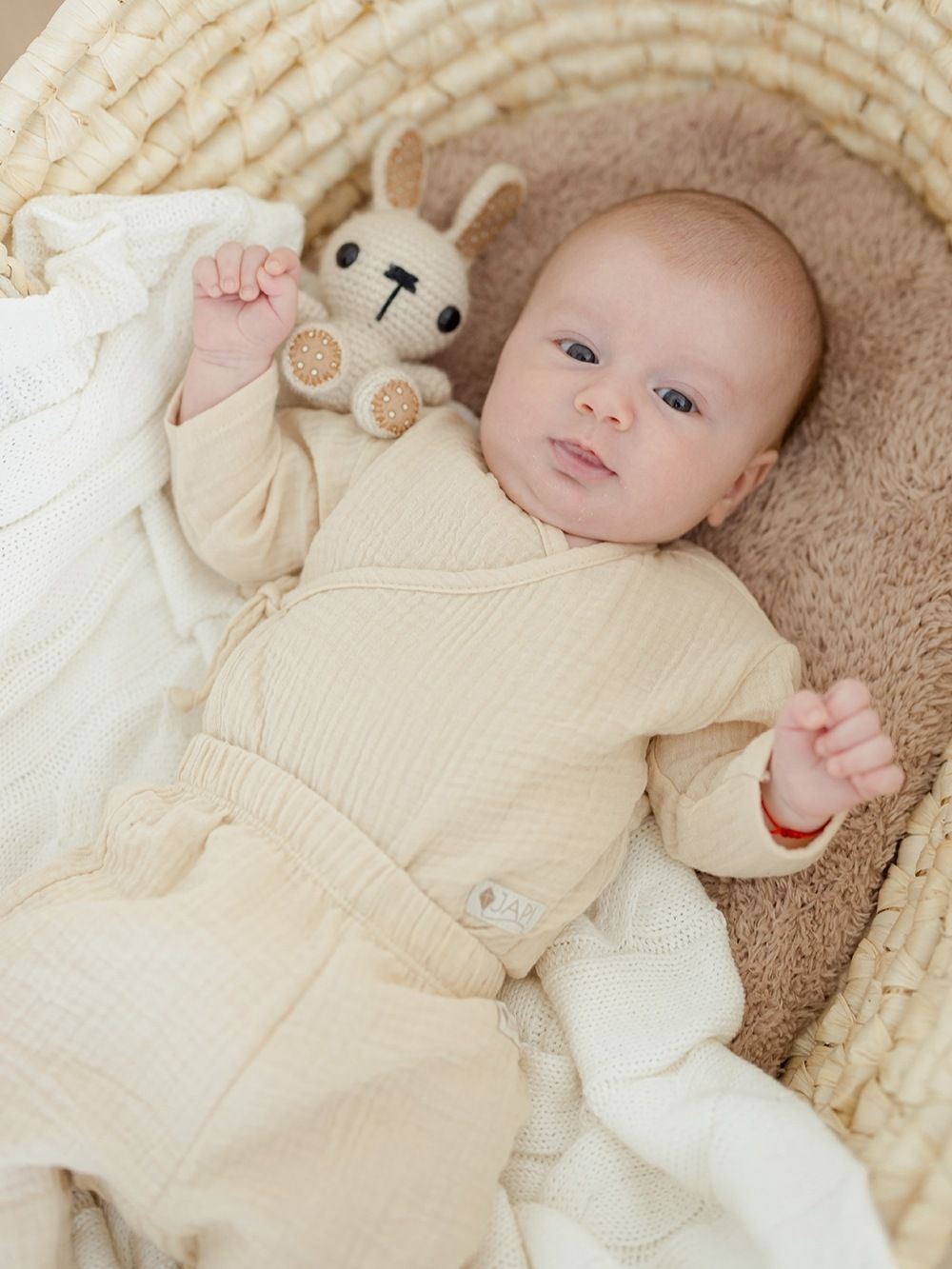 Detské body z mušelínu s dlhým rukávom