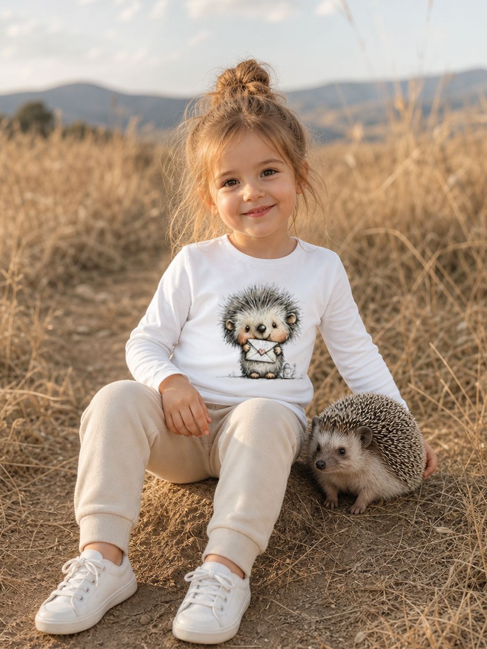Dječja majica dugih rukava LOVELY HEDGEHOG