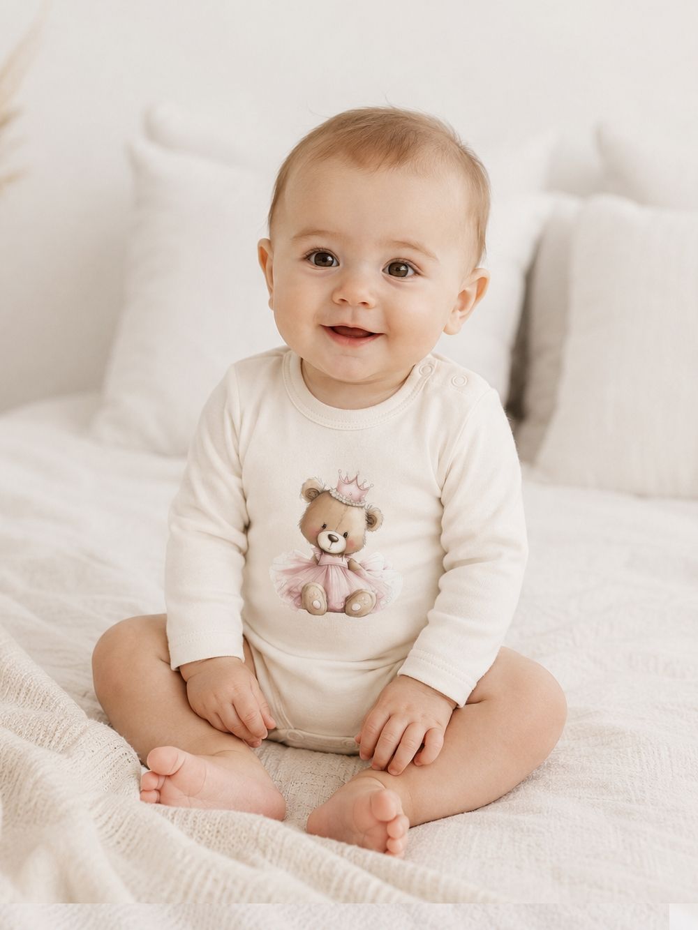 Dječji bodiji TEDDY PRINCESS dugih rukava
