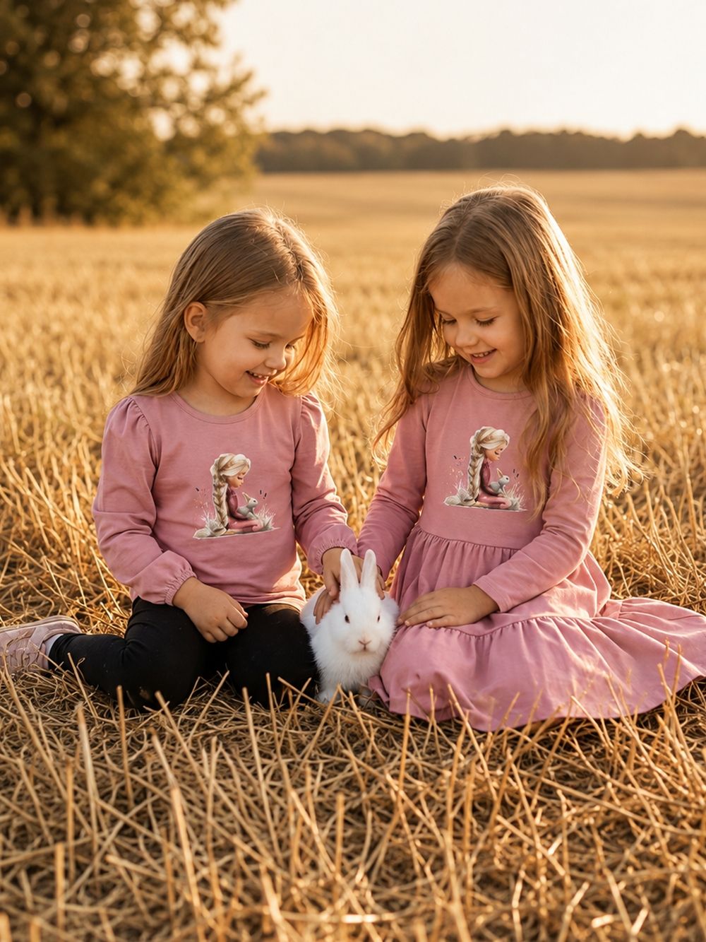 Djevojačka haljina dugih rukava BUNNY LOVE