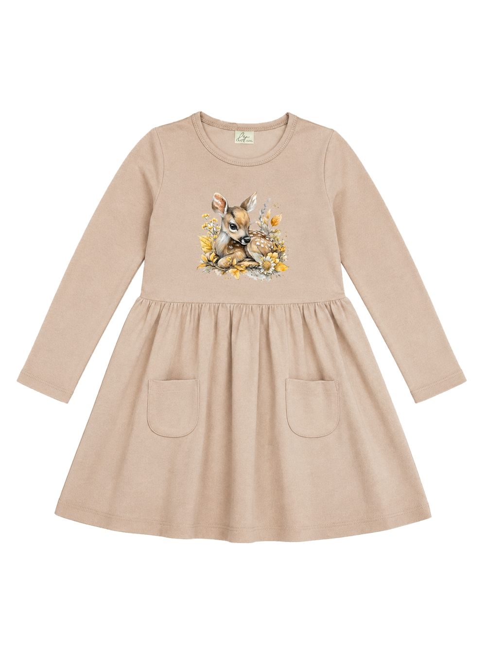 Djevojačka haljina dugih rukava CUTE FAWN