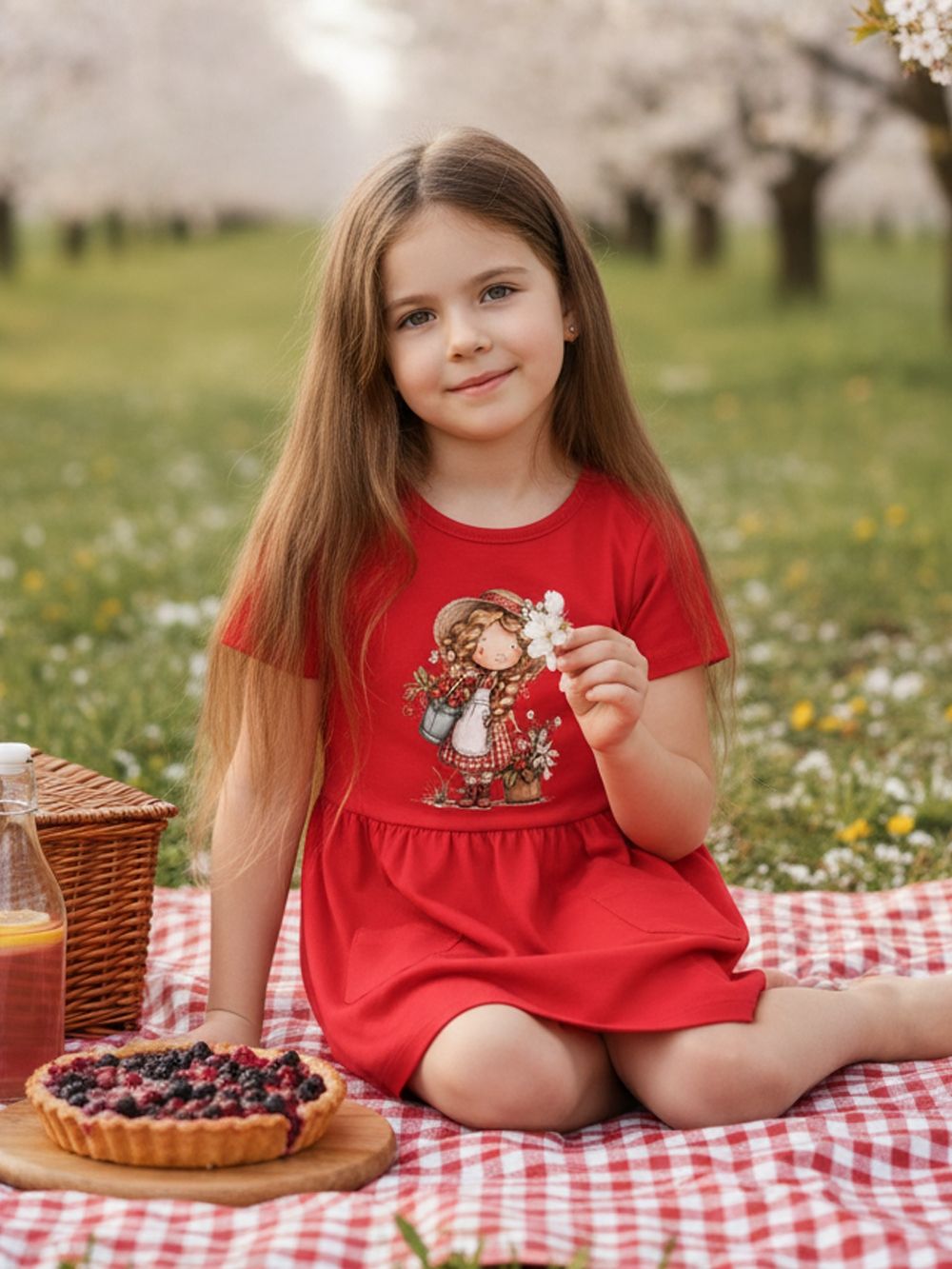 Djevojačka haljina s kratkim rukavima CHERRY GIRL