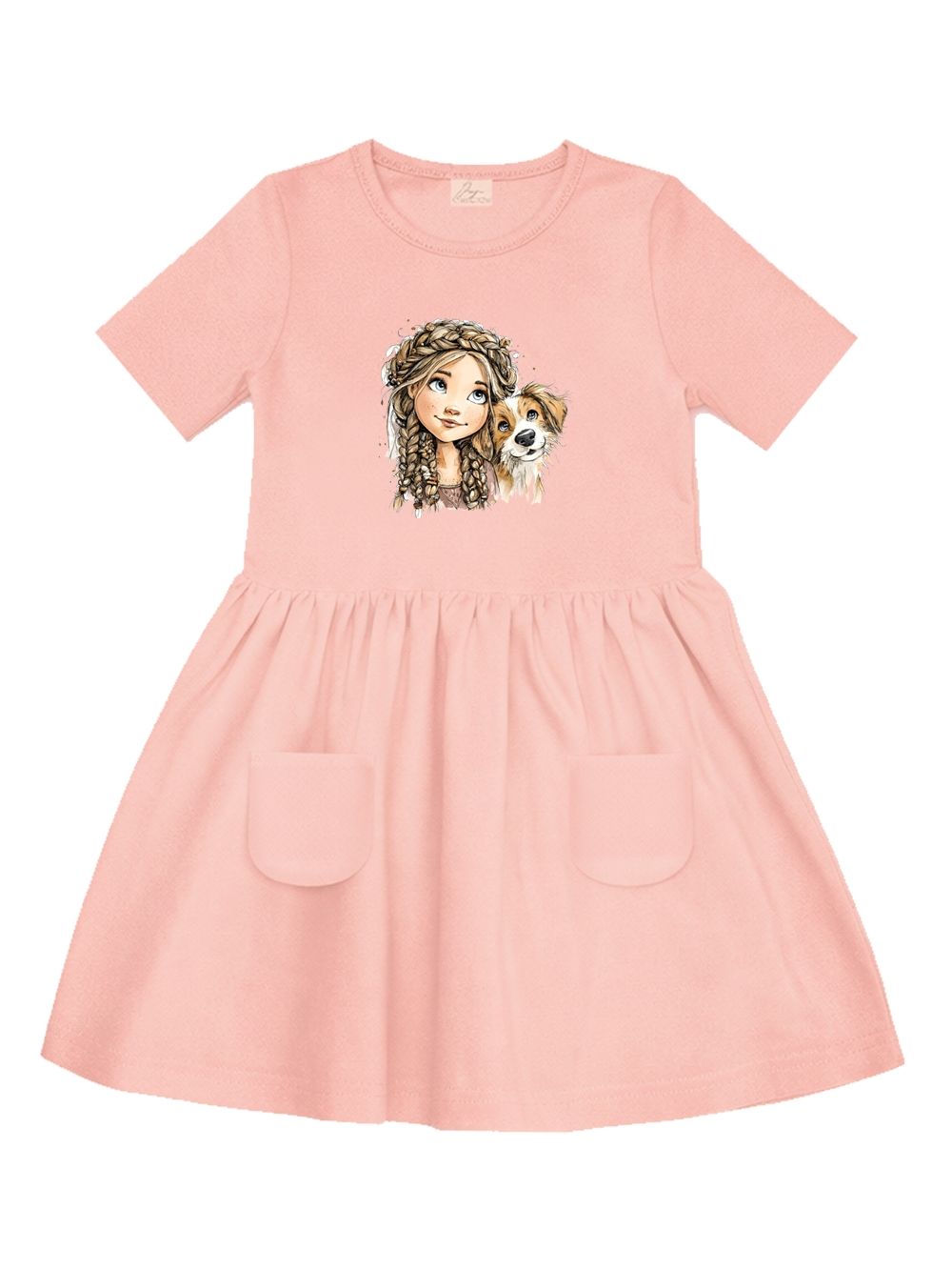Djevojačka haljina s kratkim rukavima GIRL and DOG