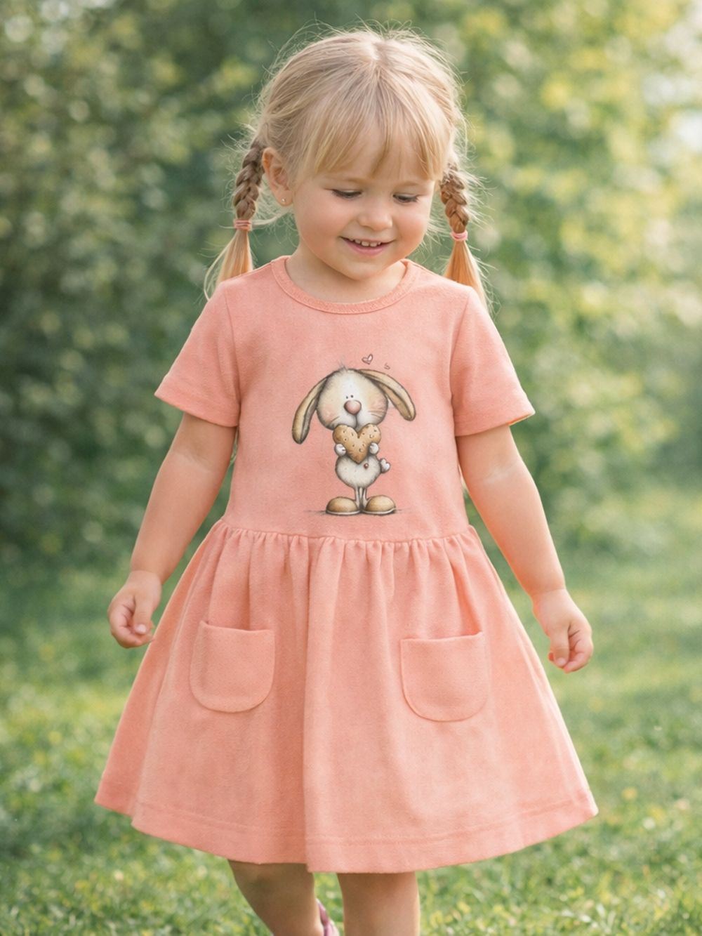 Djevojačka haljina s kratkim rukavima LOVELY BUNNY