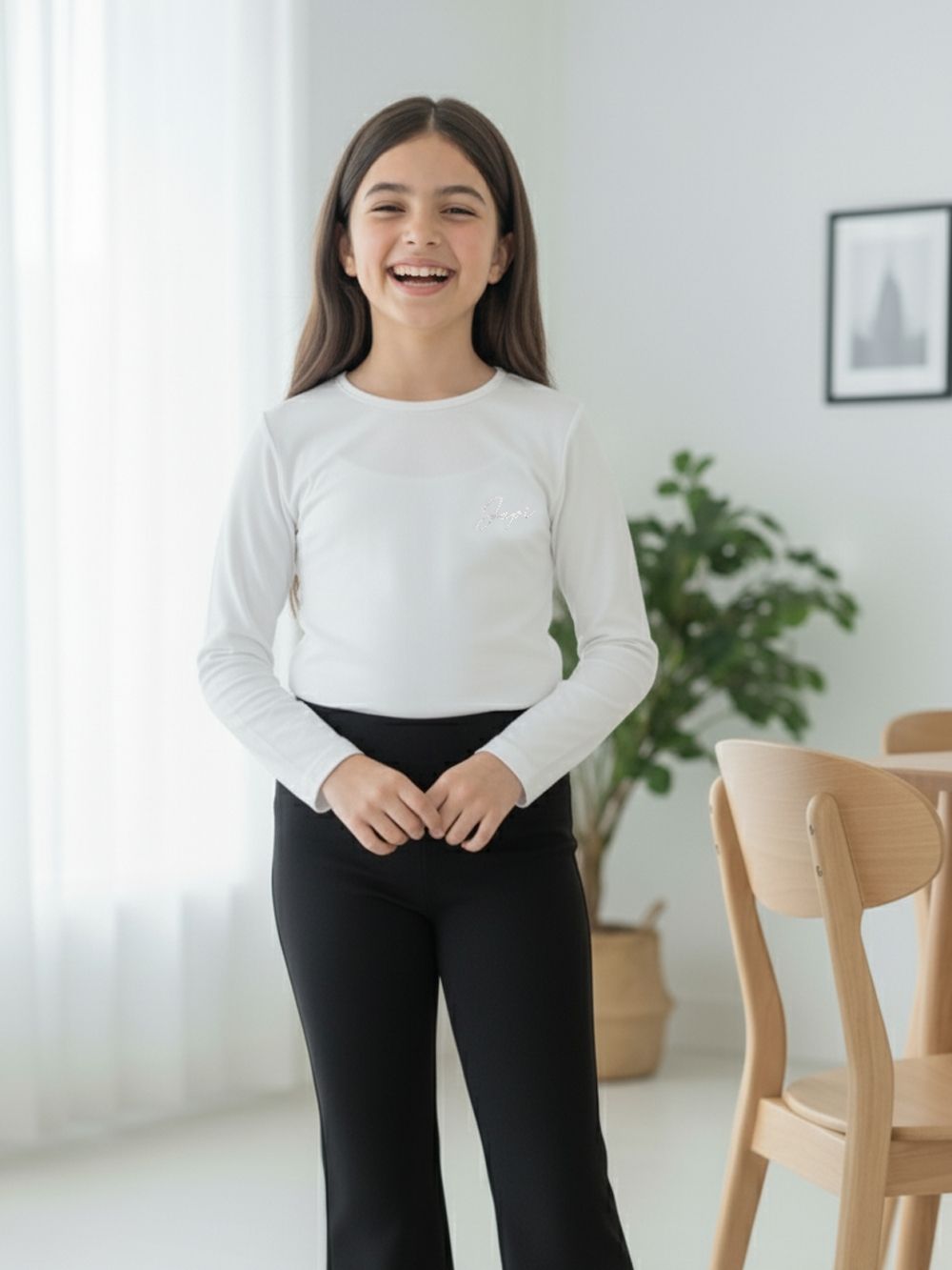 Djevojačka majica 1F s dugim rukavima SHINE