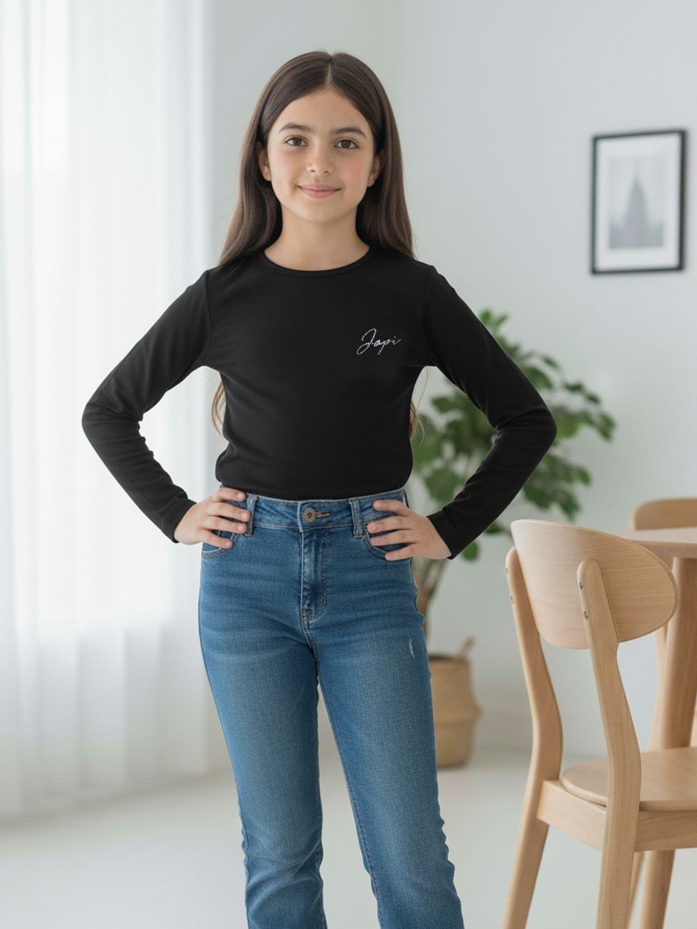 Djevojačka majica 1F s dugim rukavima SHINE