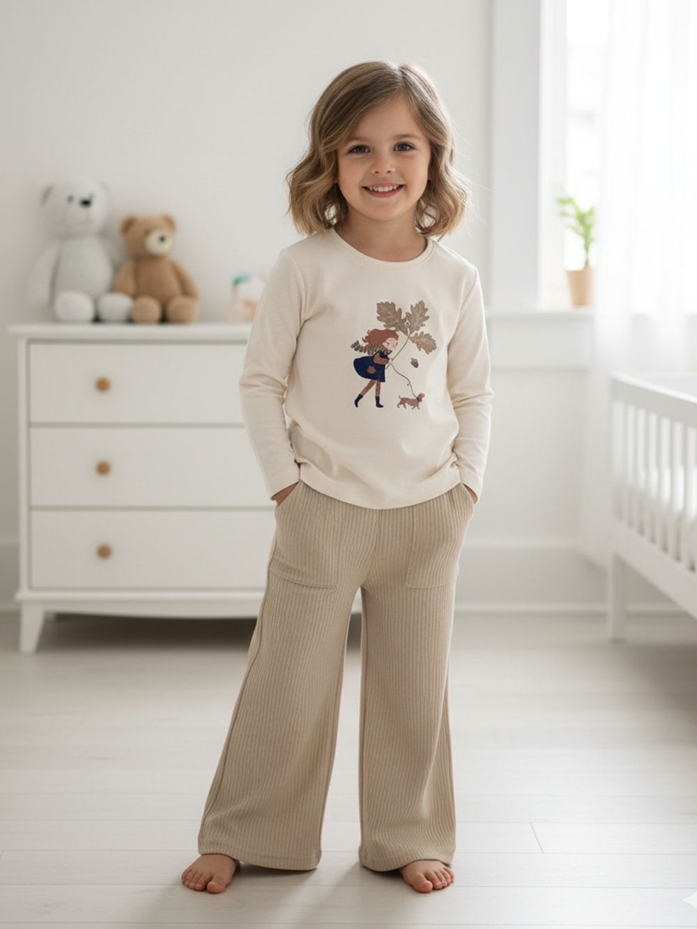 Djevojačka majica s dugim rukavima AUTUMN