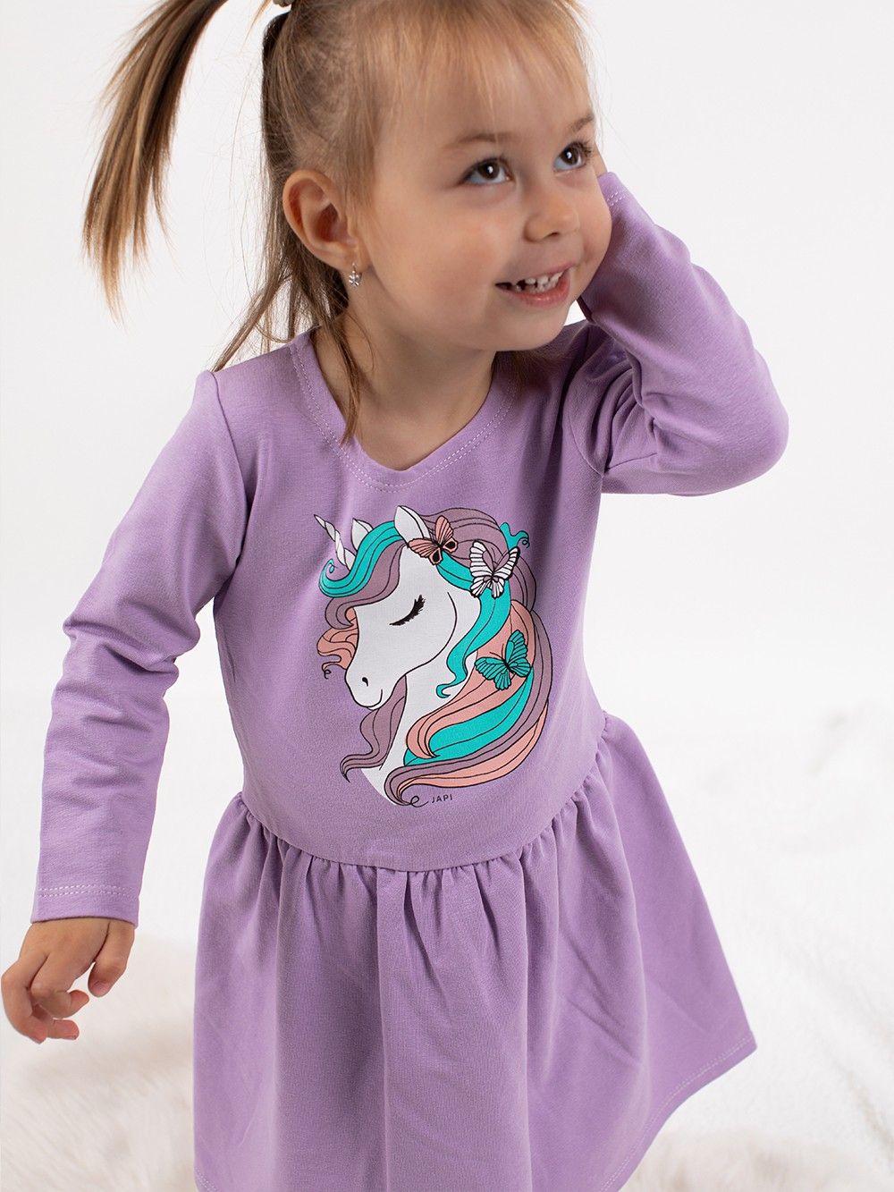 Haljina za djevojčice s dugim rukavima Unicorn