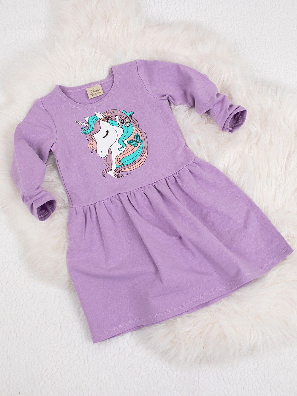Haljina za djevojčice s dugim rukavima Unicorn