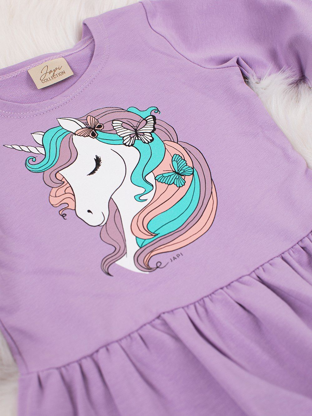 Haljina za djevojčice s dugim rukavima Unicorn