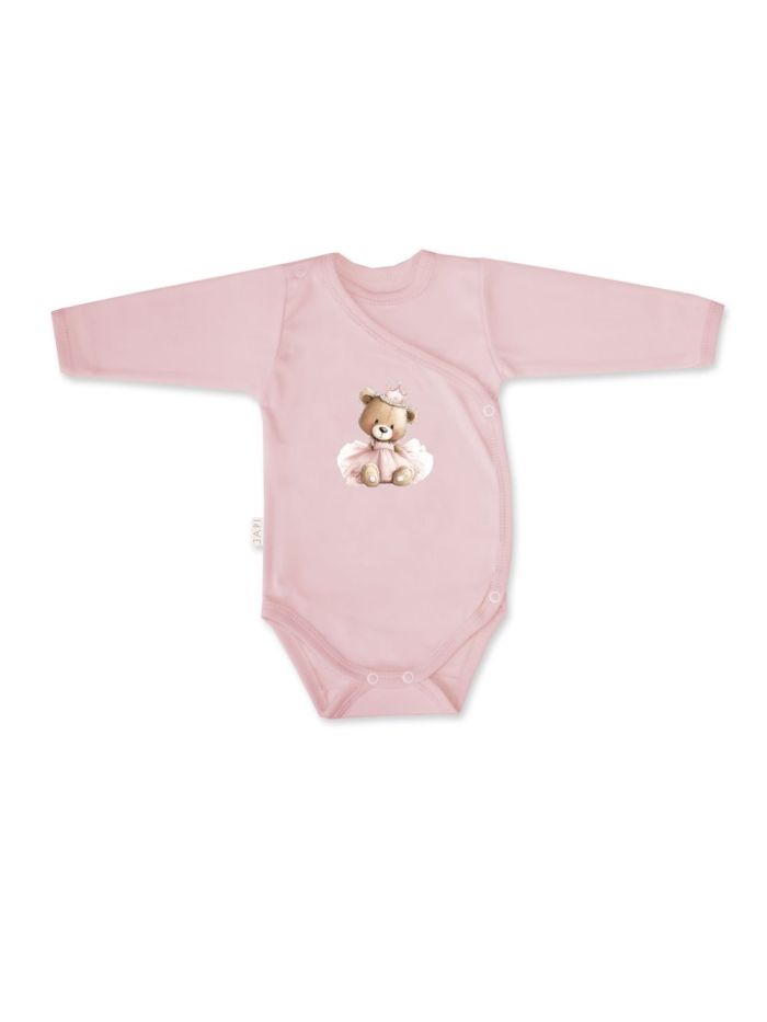Dječji bodiji dugih rukava na omatanje TEDDY PRINCESS