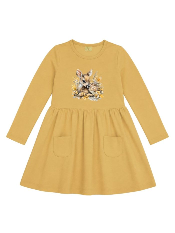 Djevojačka haljina dugih rukava CUTE FAWN