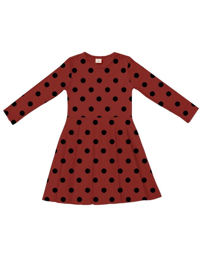 Djevojačka haljina dugih rukava SIMPLE DOTS