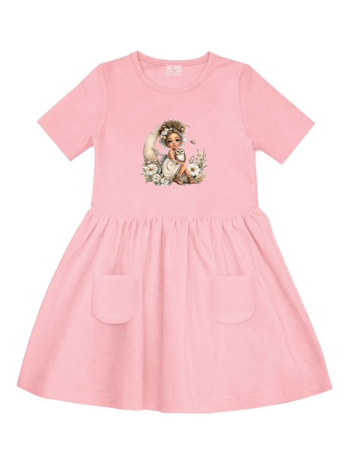 Djevojačka haljina s kratkim rukavima GIRL and OWL