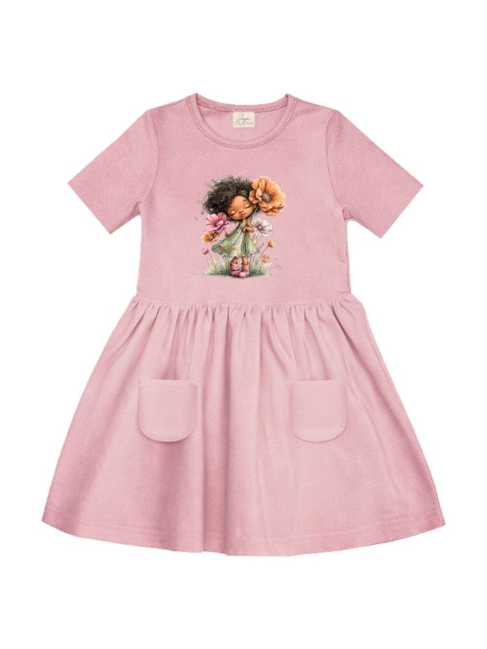 Djevojačka haljina s kratkim rukavima GIRL FLORAL