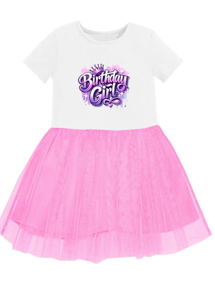 Djevojačka haljina s kratkim rukavima HAPPY