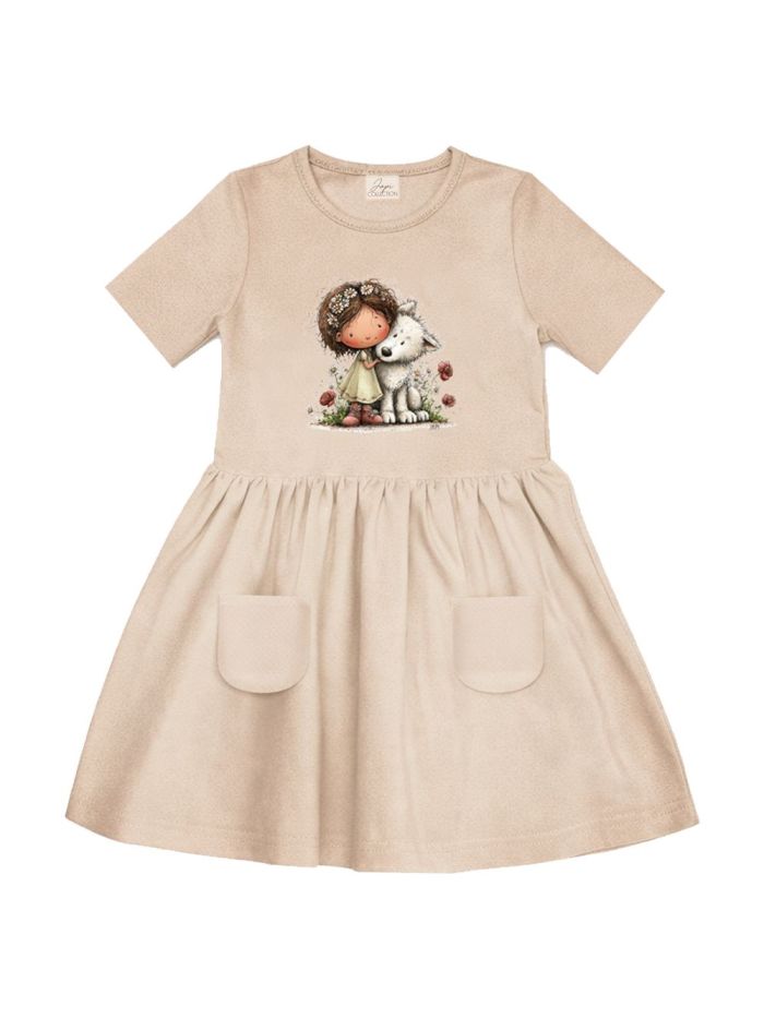 Djevojačka haljina s kratkim rukavima LITTLE HUG