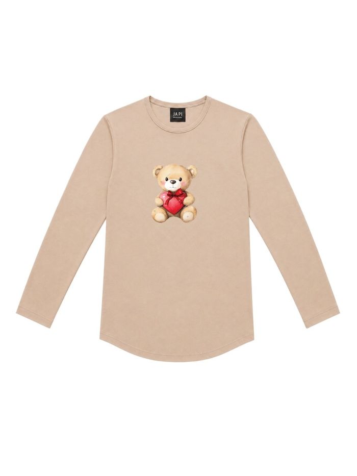 Djevojačka majica s dugim rukavima TEDDY LOVE