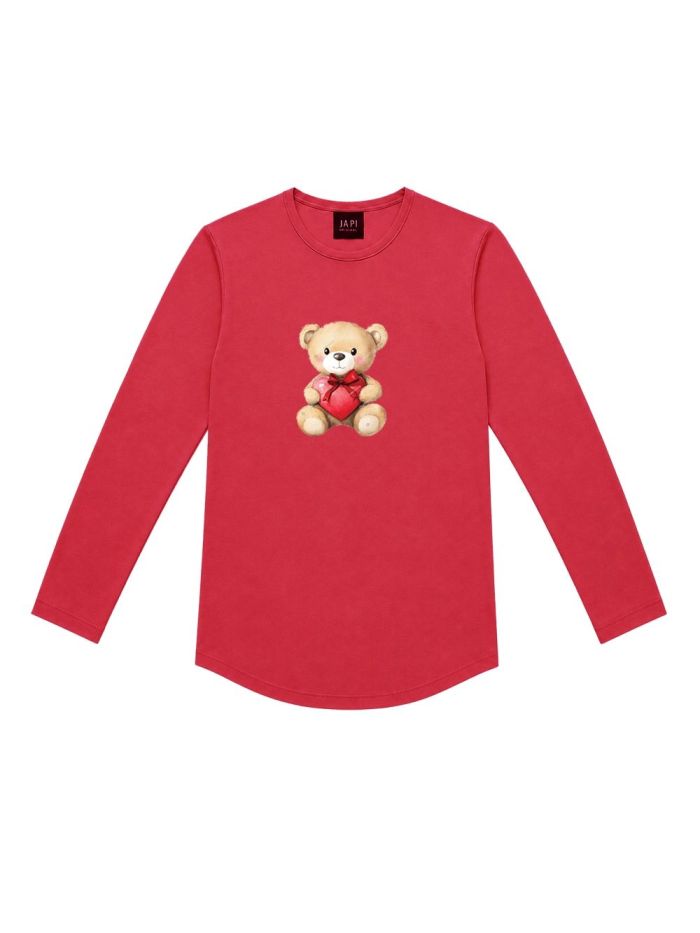 Djevojačka majica s dugim rukavima TEDDY LOVE