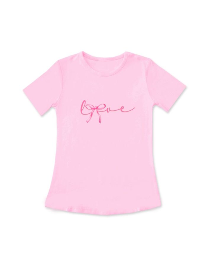 Djevojačka majica s kratkim rukavima LOVE RIBBON