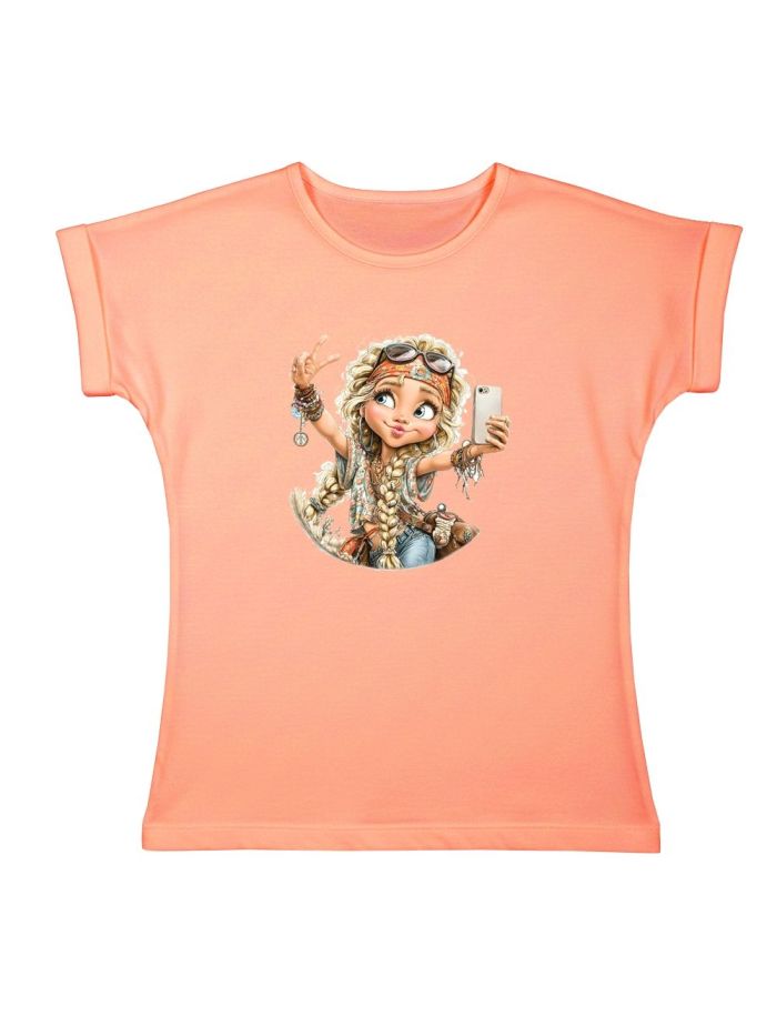 Djevojačka majica s kratkim rukavima SPIRIT SELFIE