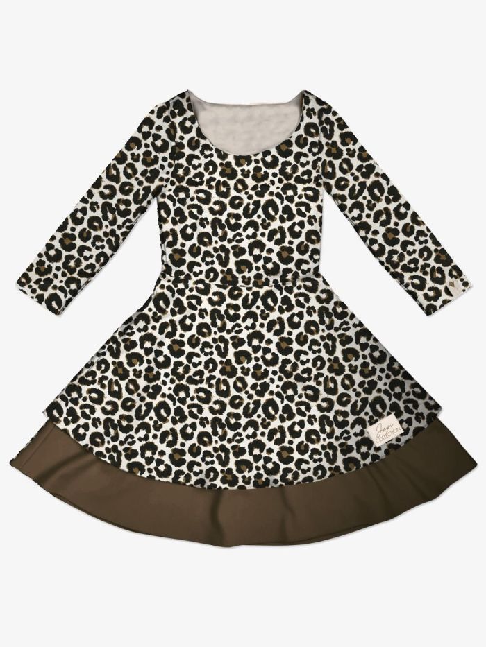 dievčenské šaty s gepardím vzorom