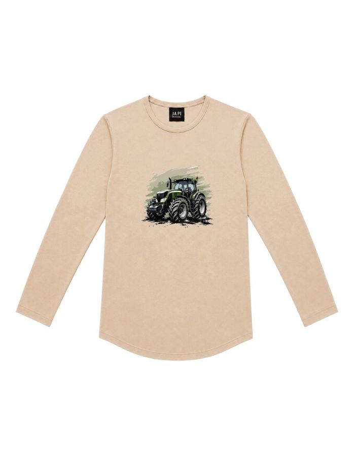 Majica dugih rukava za dječake TRACTOR TIME