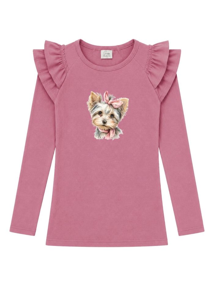 Majica dugih rukava za djevojčice CUTE DOG