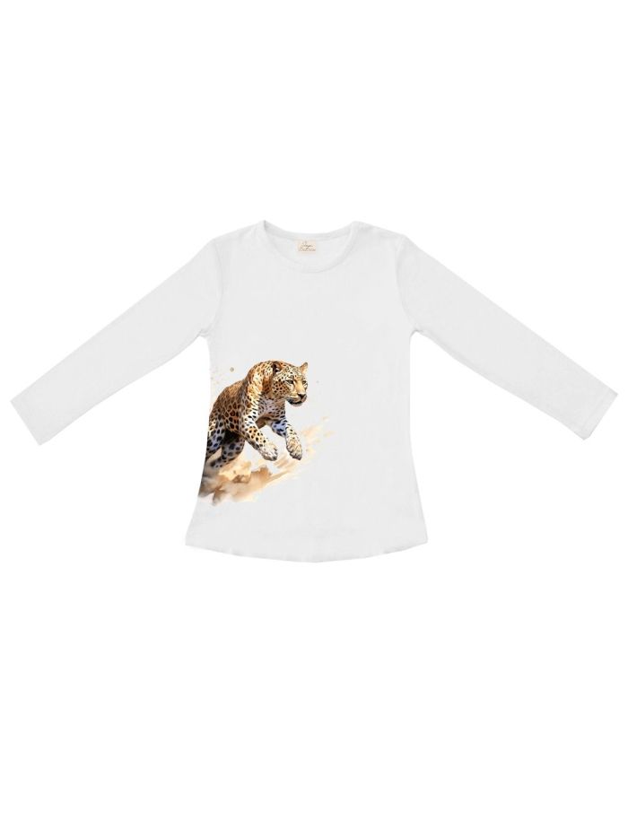 Majica dugih rukava za djevojčice WILD LEOPARD