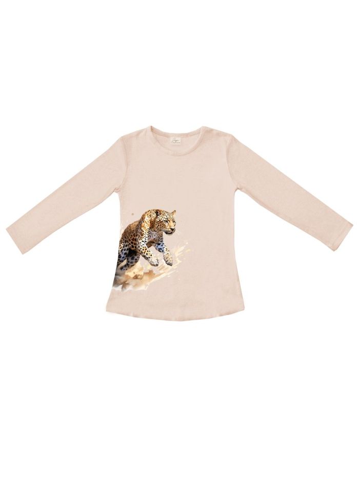 Majica dugih rukava za djevojčice WILD LEOPARD