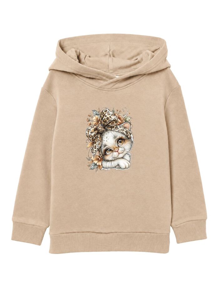 Majica s kapuljačom za djevojčice 1F LEOPARD