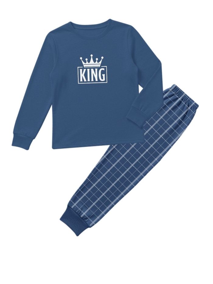 Muške pidžame dugih rukava KING and QUEEN