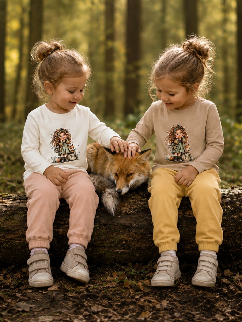 Majica dugih rukava za djevojčice GIRL and FOX