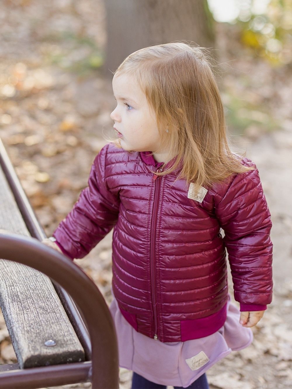 Bordová vetrovka pre dievčatko