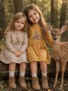 Djevojačka haljina dugih rukava CUTE FAWN