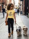 Djevojačka majica s kratkim rukavima DOG WALKING