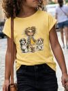 Djevojačka majica s kratkim rukavima DOG WALKING