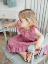 Ružové dievčenské mušelínové šaty
