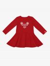 Červené dievčenské šaty s dlhým rukávom