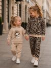 Majica s kapuljačom za djevojčice 1F LEOPARD